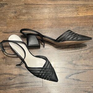 Franco Sarto Black Strappy Heels